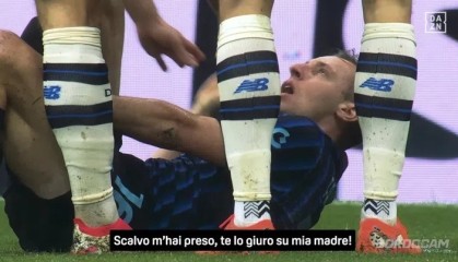 开云登录入口-转播方：弗拉泰西用母亲发誓说被斯卡尔维尼踢到，后者却说没踢他